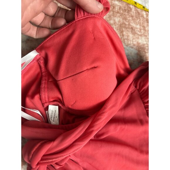 Halter Asymmetrical Ruffled Pink Dress Womens M Y2K Fairy 90s Tiered Barbie art - Picture 10 of 14